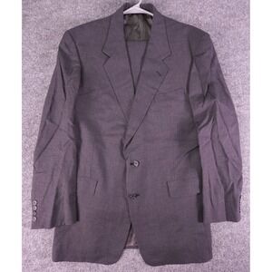 Hart Schaffner Marx 2 Piece Suit Mens 44L 30X32 Dark Gray 2 Button Wool